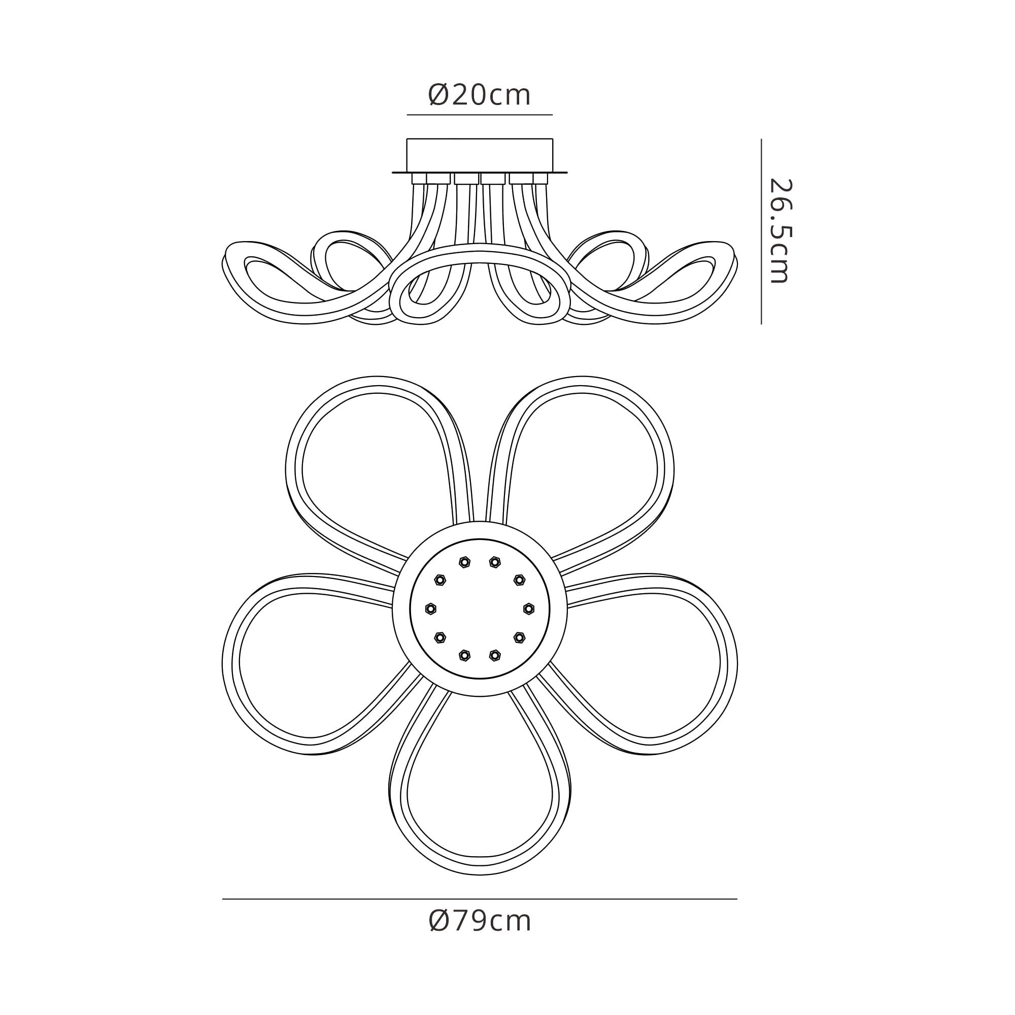 M6615 Knot II Ceiling 60W LED Chrome