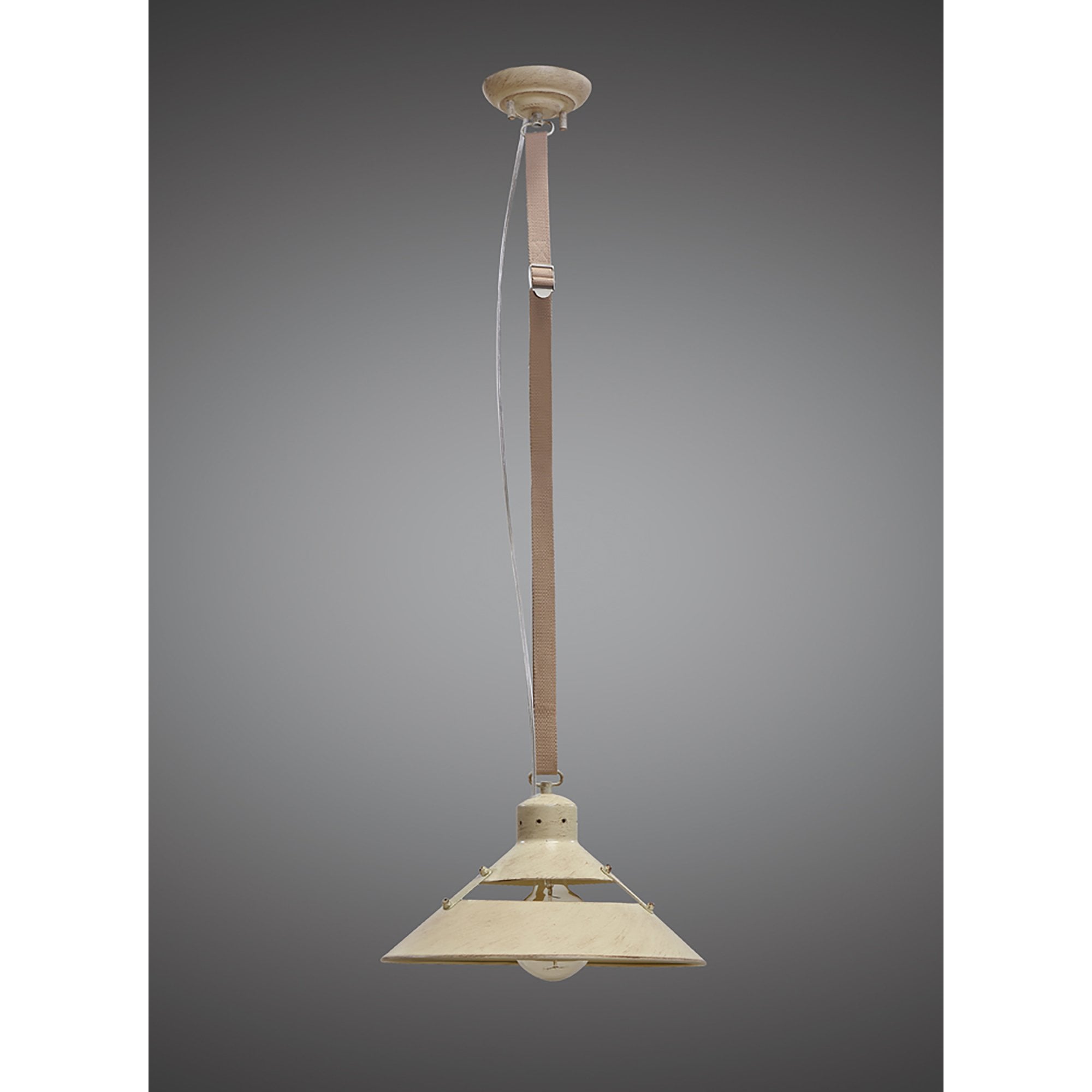 M5431 Industrial Ceiling 1 Light 40W E27 Medium Sand Metal Beige Belt