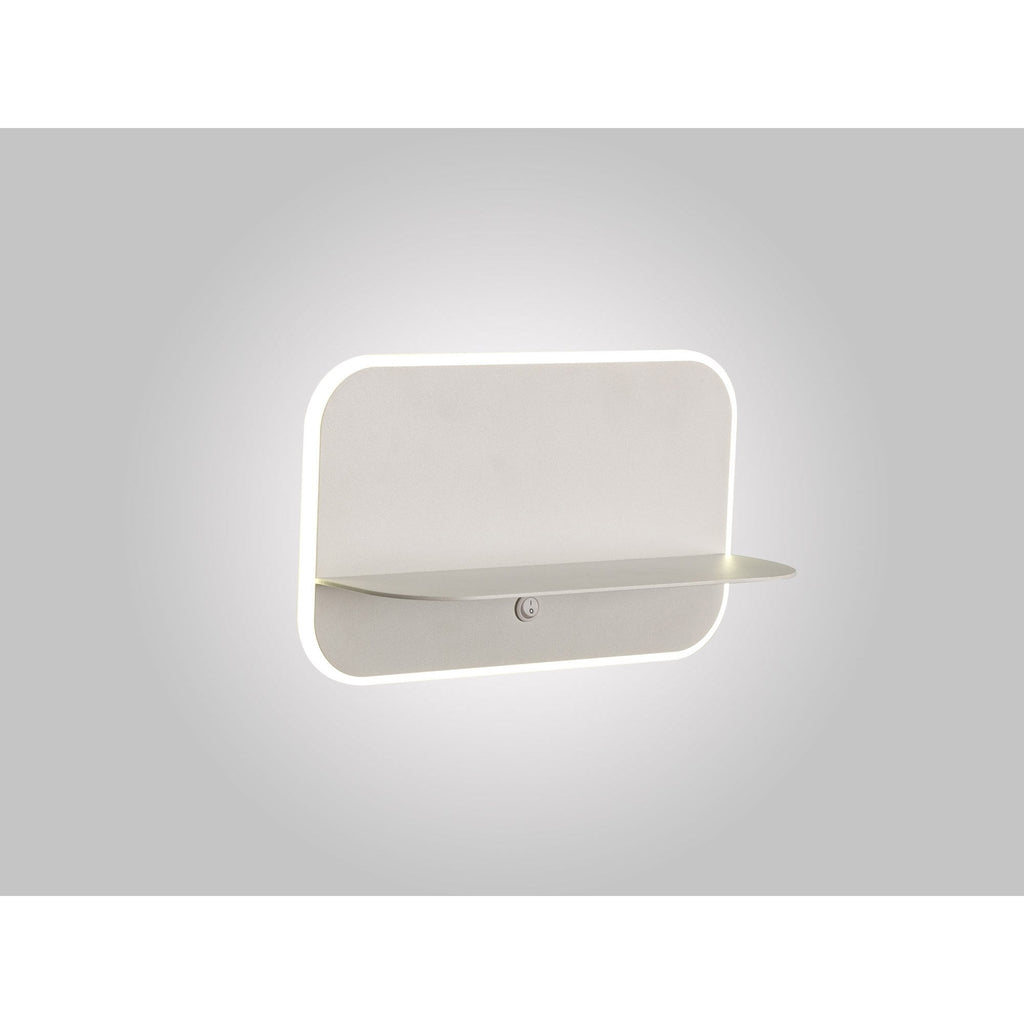 M6875 Lanzarote Wall Lamp Shelf USB Sockets 18W LED Matt White