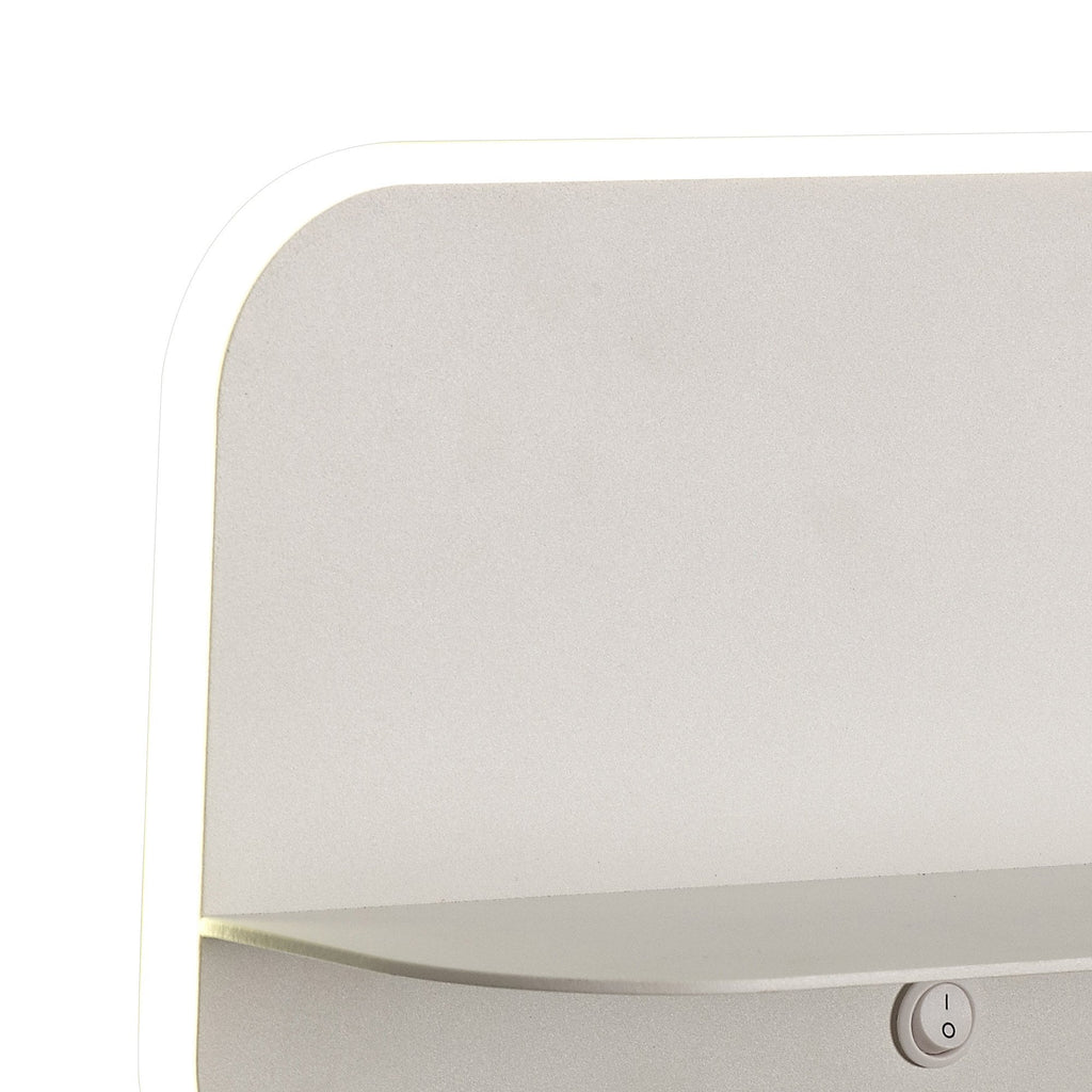 M6875 Lanzarote Wall Lamp Shelf USB Sockets 18W LED Matt White