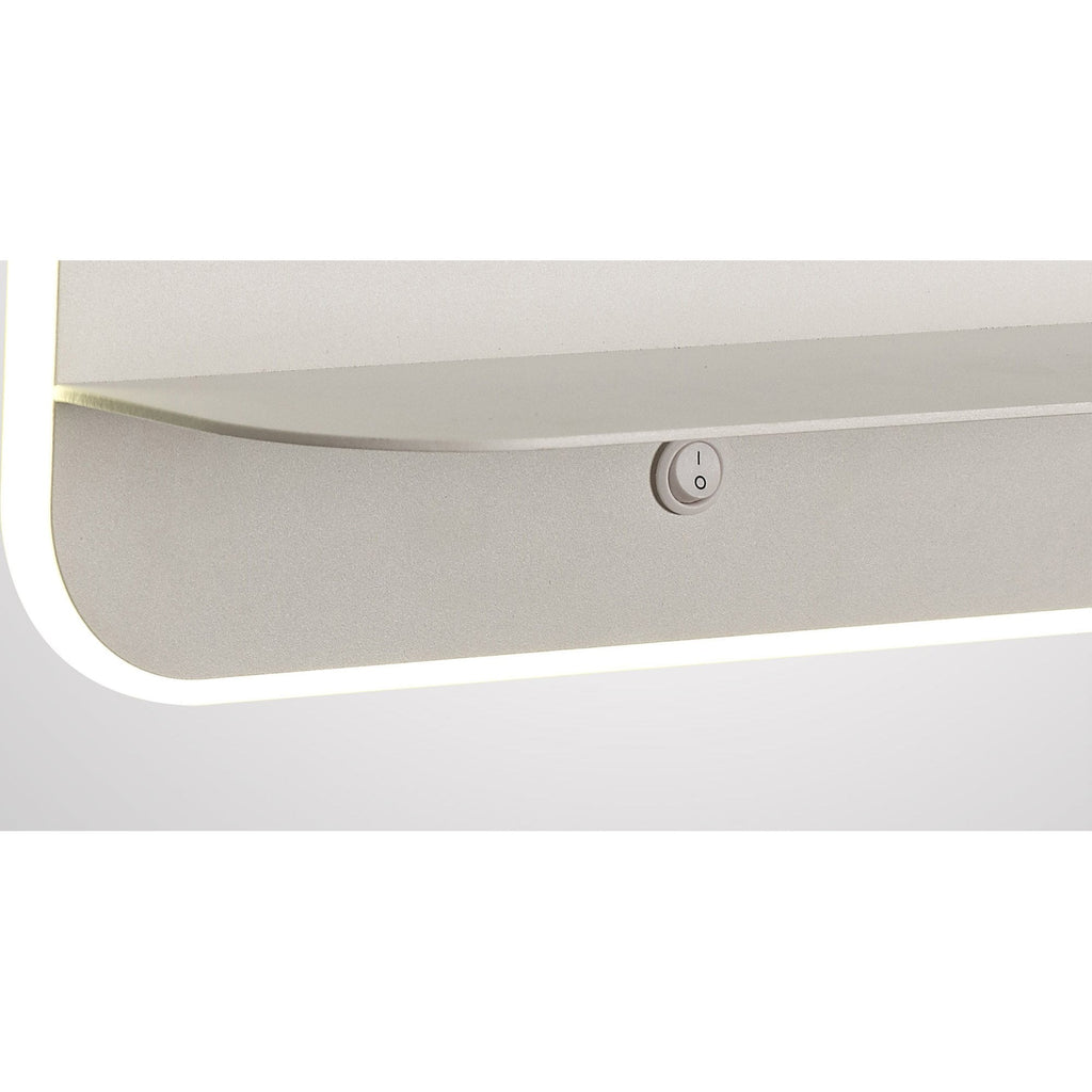 M6875 Lanzarote Wall Lamp Shelf USB Sockets 18W LED Matt White