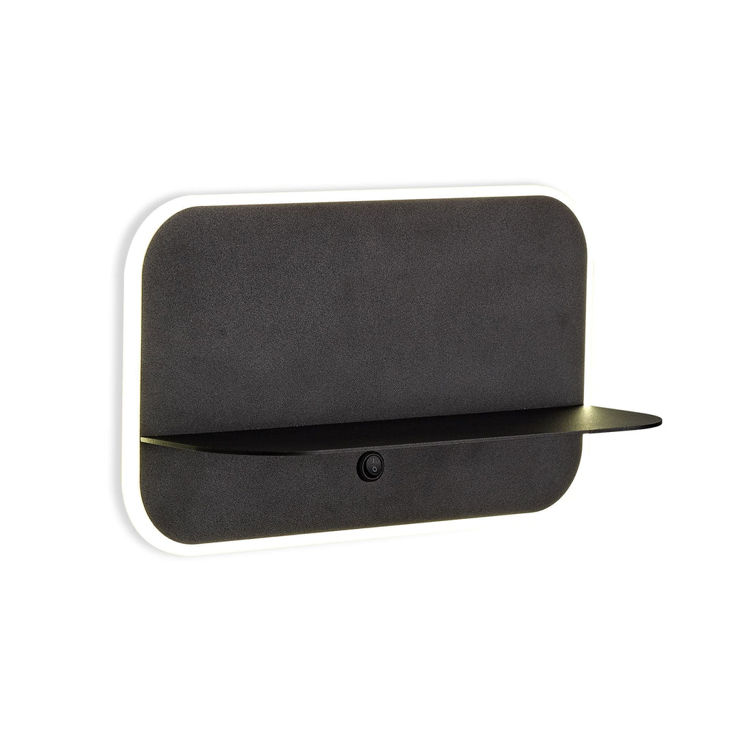 M6876 Lanzarote Wall Lamp Shelf USB Sockets 18W LED Matt Black