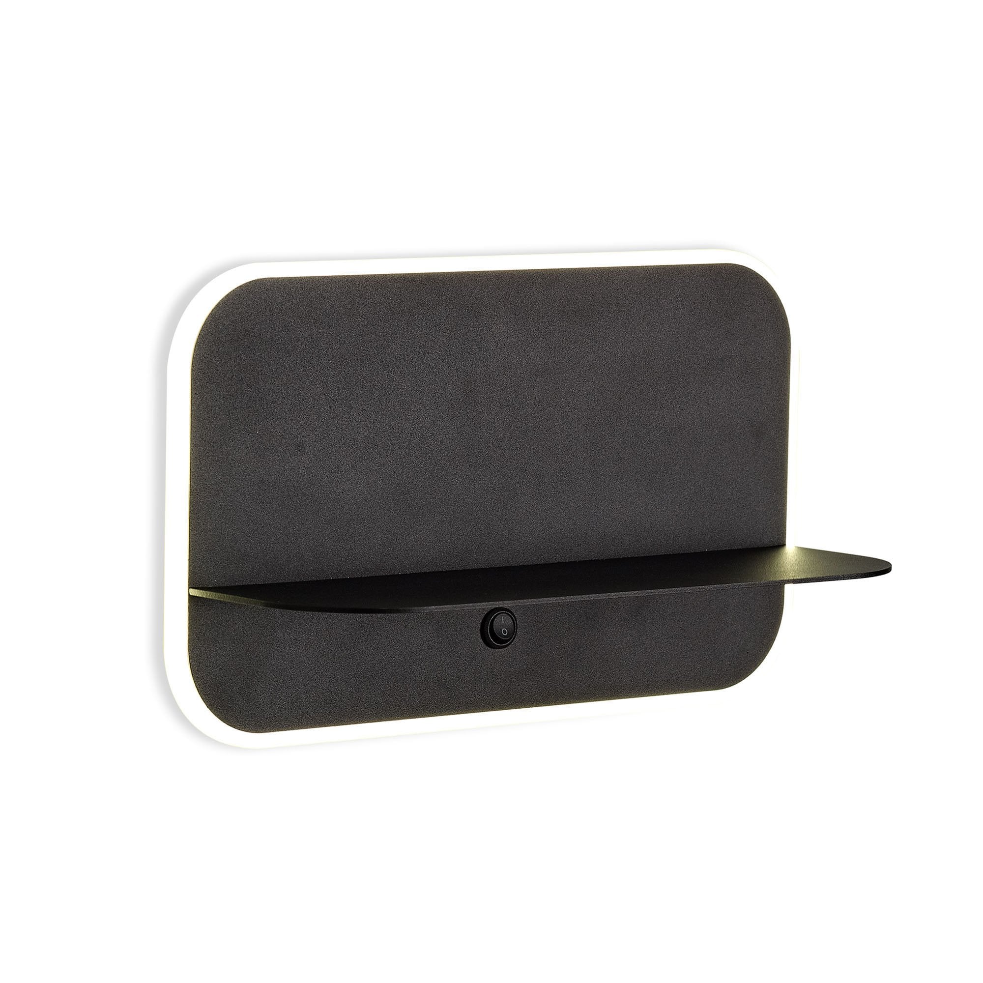 M6876 Lanzarote Wall Lamp Shelf USB Sockets 18W LED Matt Black