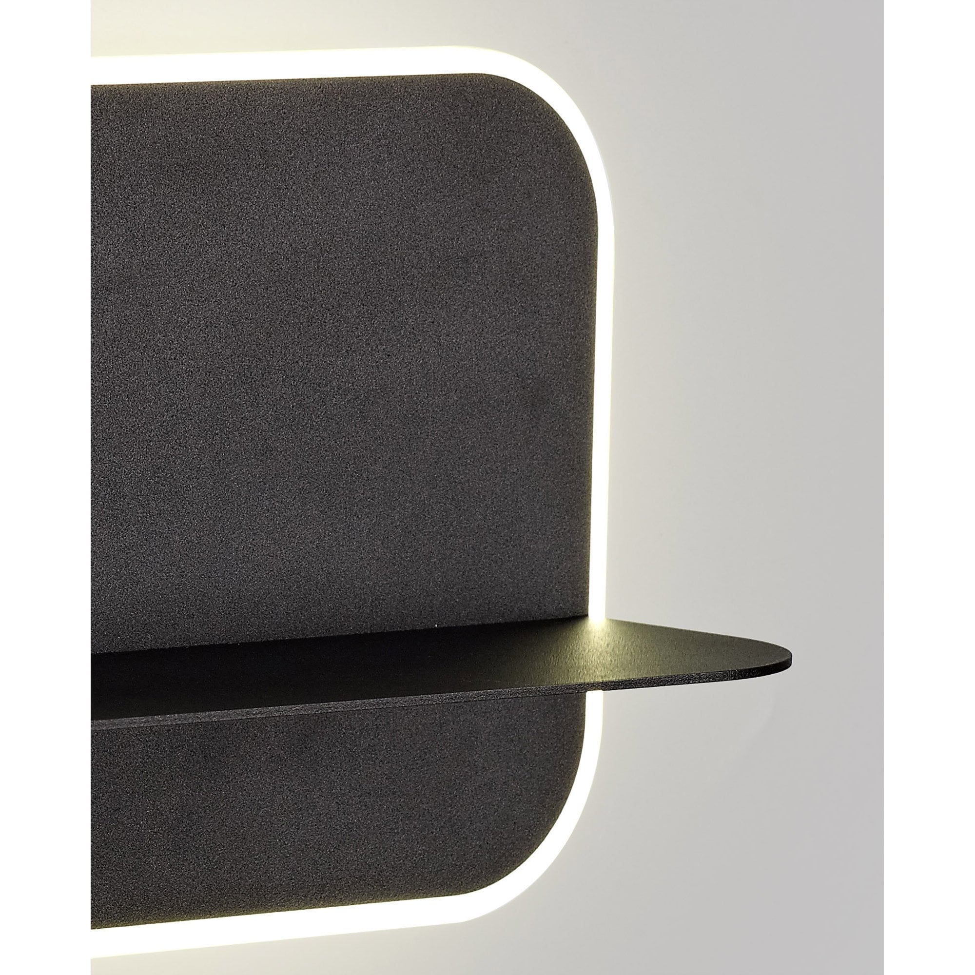 M6876 Lanzarote Wall Lamp Shelf USB Sockets 18W LED Matt Black