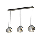 M6189 Lens Linear Pendant 3 Light Chrome Glass
