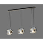 M6189 Lens Linear Pendant 3 Light Chrome Glass
