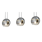M6189 Lens Linear Pendant 3 Light Chrome Glass