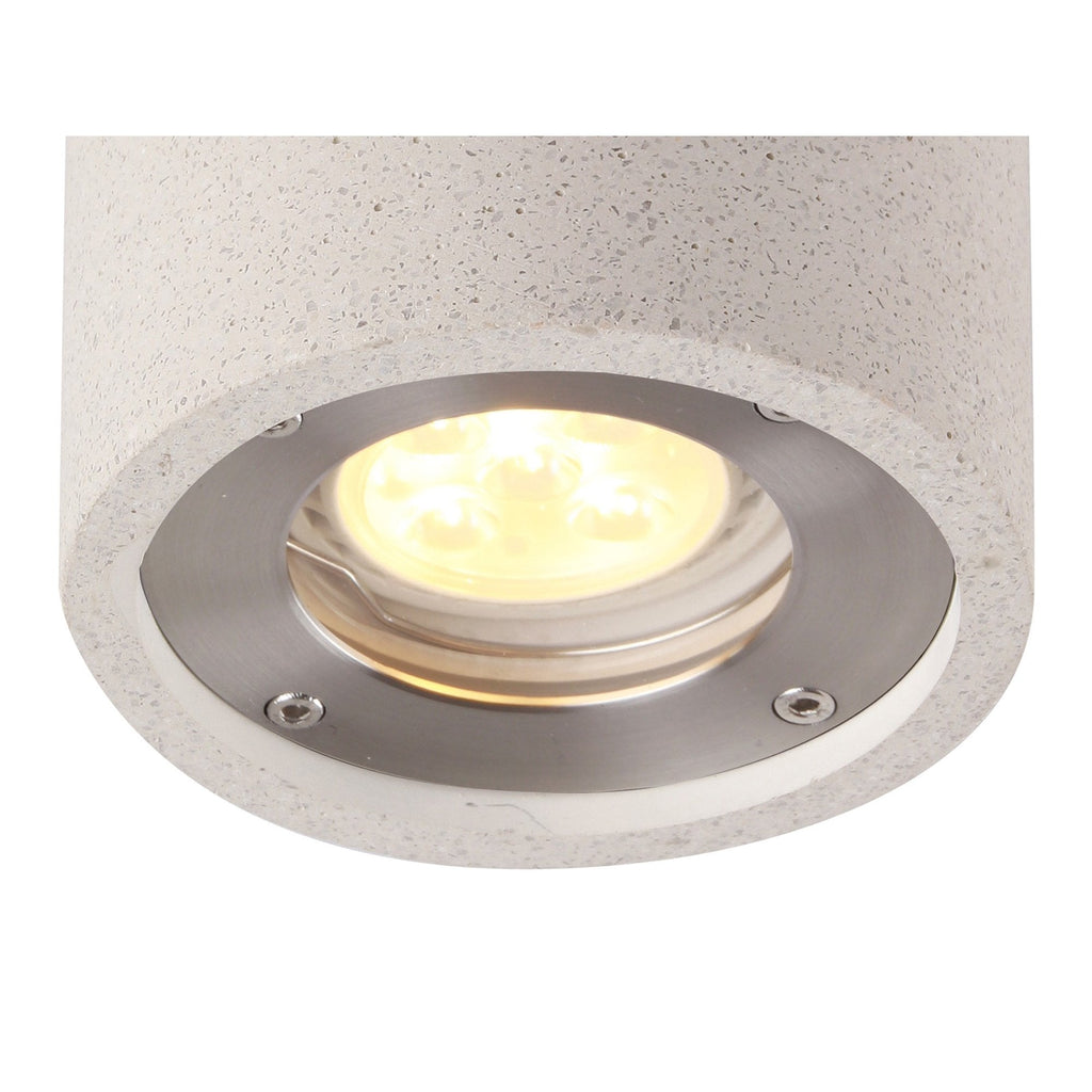 M7184 Levi Outdoor Round Spotlight 1 Light White Concrete