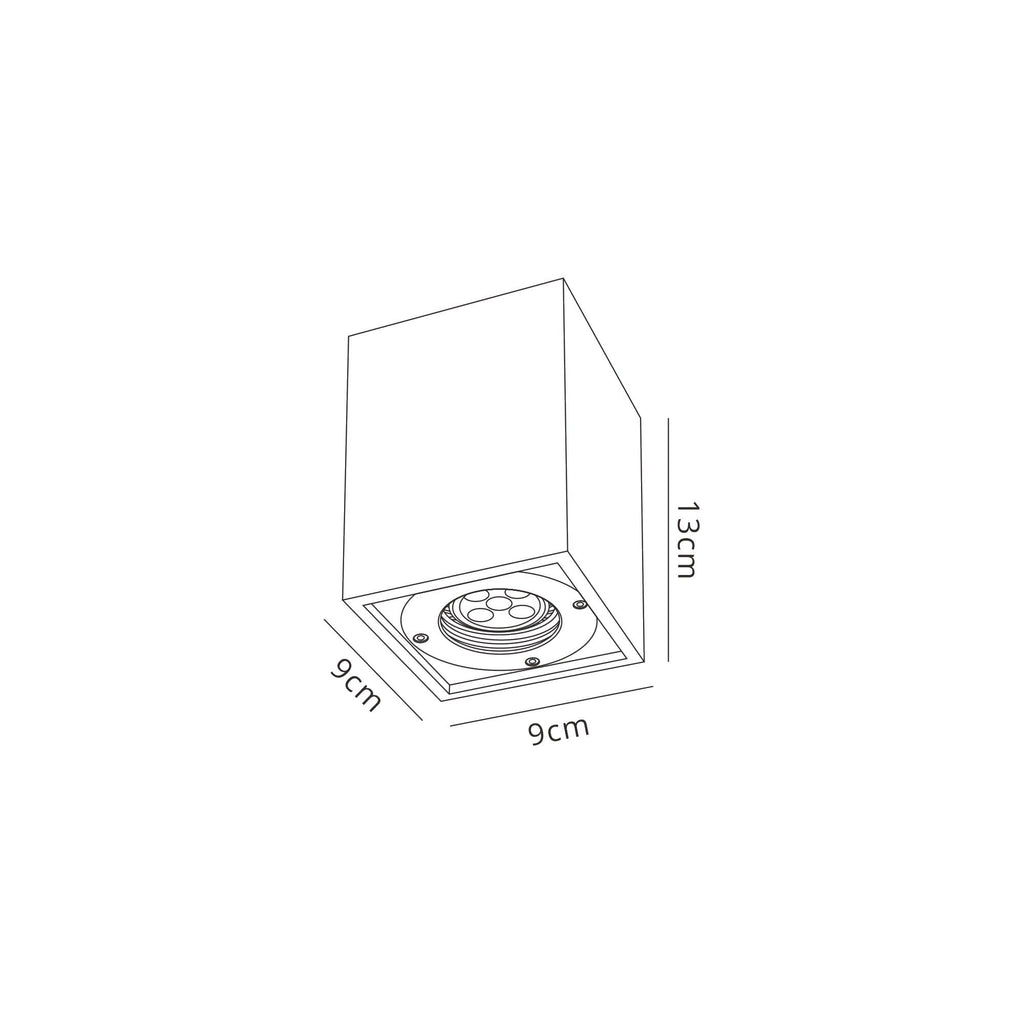 M7186 Levi Outdoor Rectangular Spotlight 1 Light White Concrete