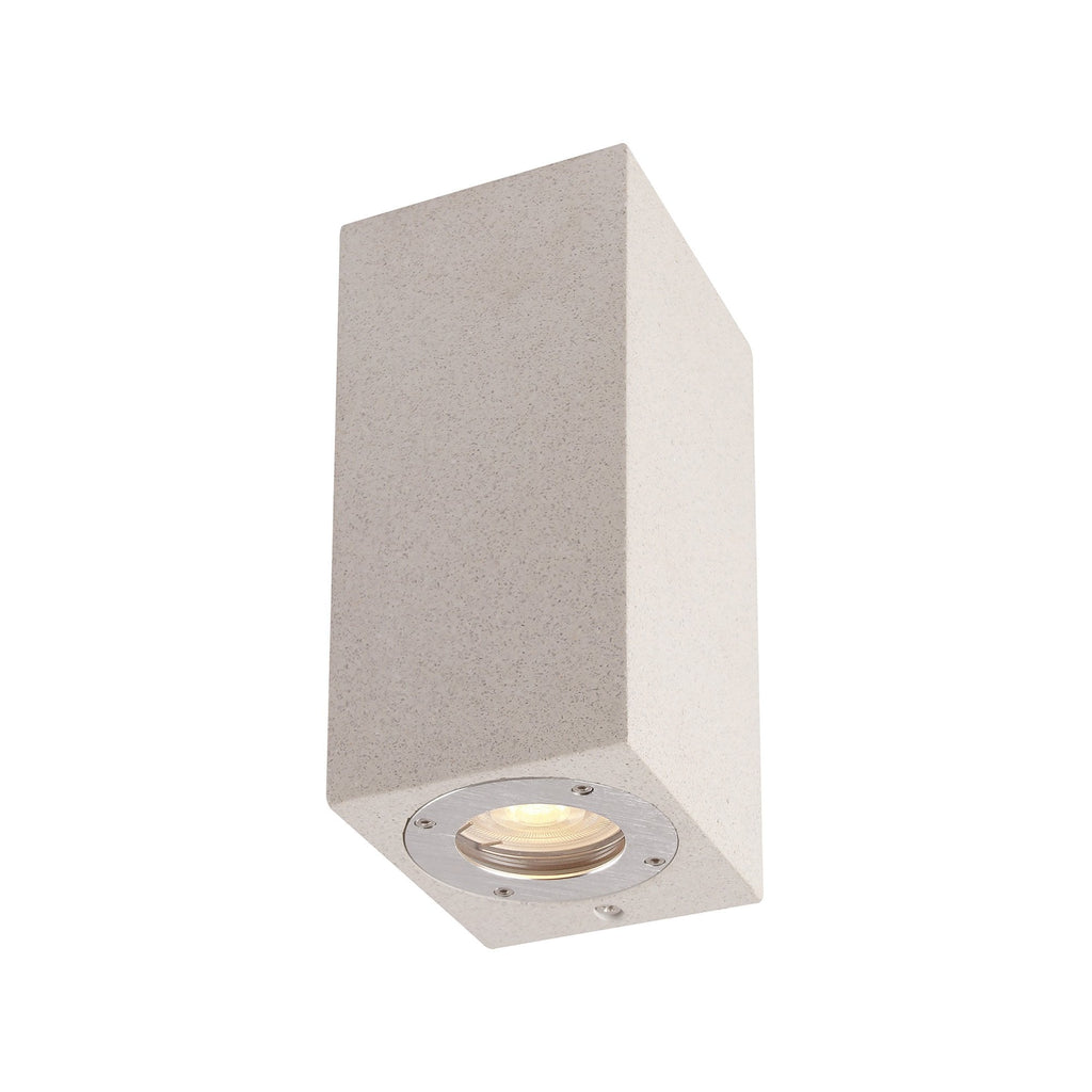 M7182 Levi Outdoor Rectangular Wall Lamp 2 Light White Concrete