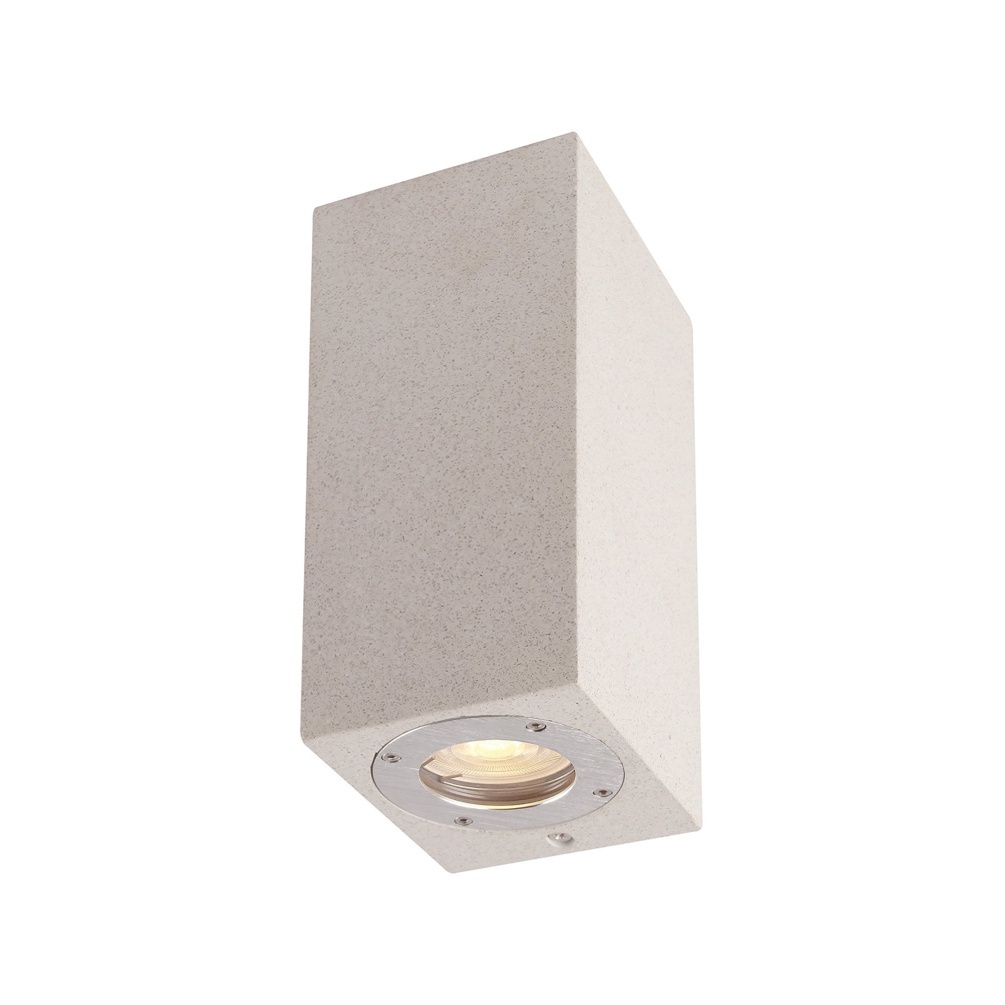 M7182 Levi Outdoor Rectangular Wall Lamp 2 Light White Concrete