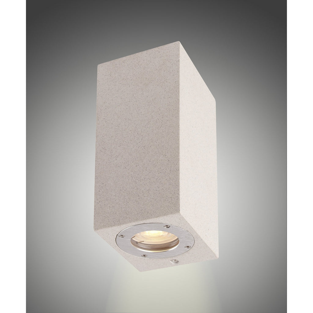 M7182 Levi Outdoor Rectangular Wall Lamp 2 Light White Concrete