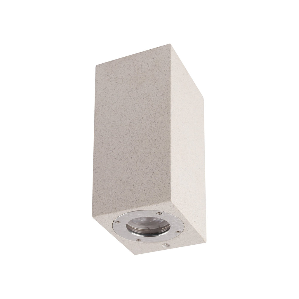 M7182 Levi Outdoor Rectangular Wall Lamp 2 Light White Concrete
