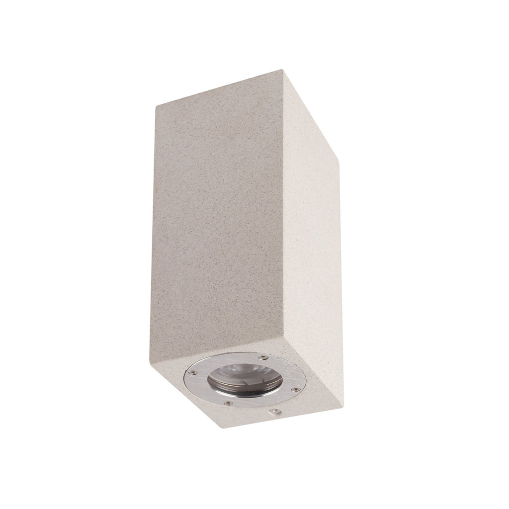 M7182 Levi Outdoor Rectangular Wall Lamp 2 Light White Concrete