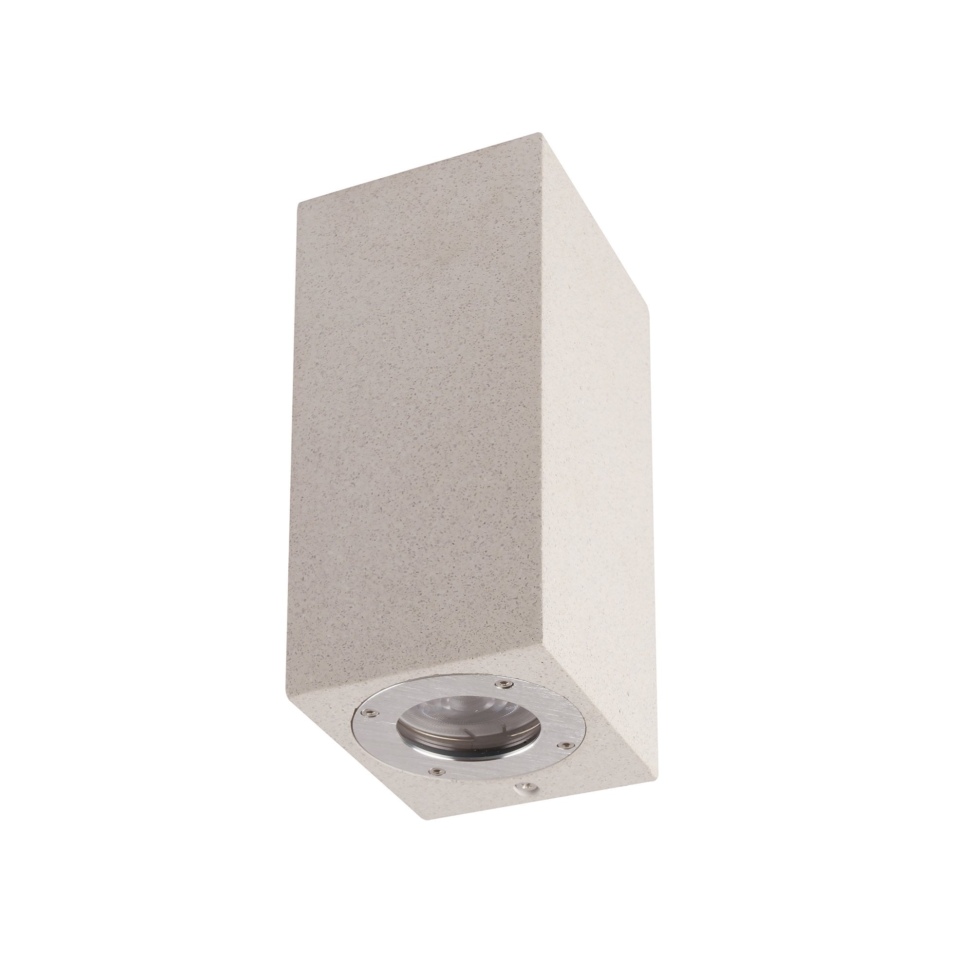 M7182 Levi Outdoor Rectangular Wall Lamp 2 Light White Concrete