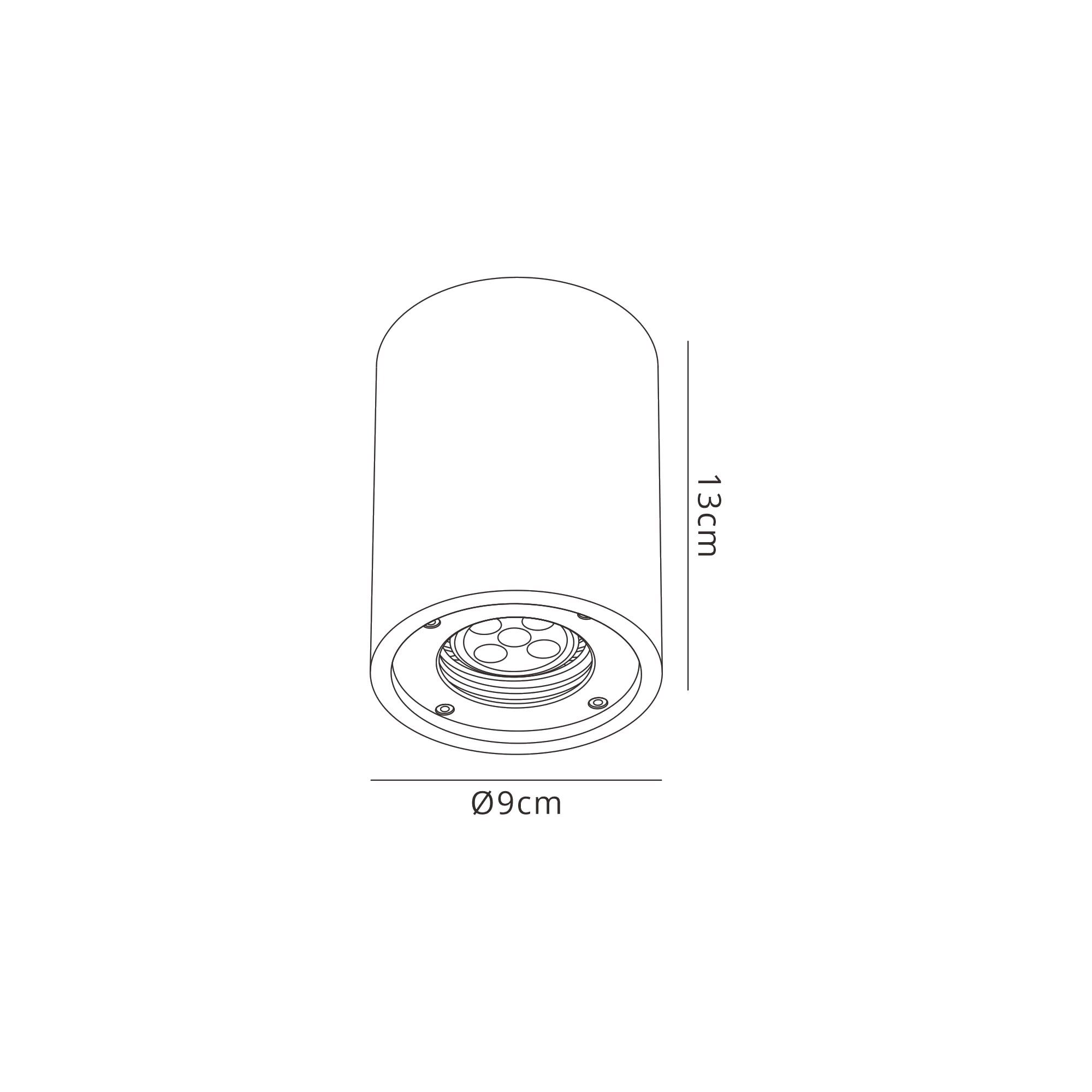 Levi Outdoor Round Spotlight 1 Light Grey Concrete