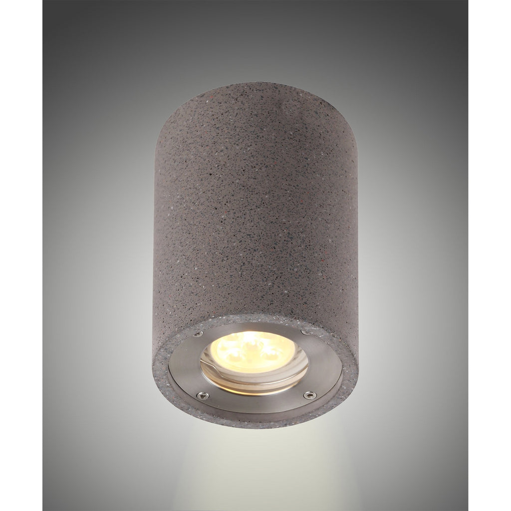 M7185 Levi Outdoor Round Spotlight 1 Light Grey Concrete