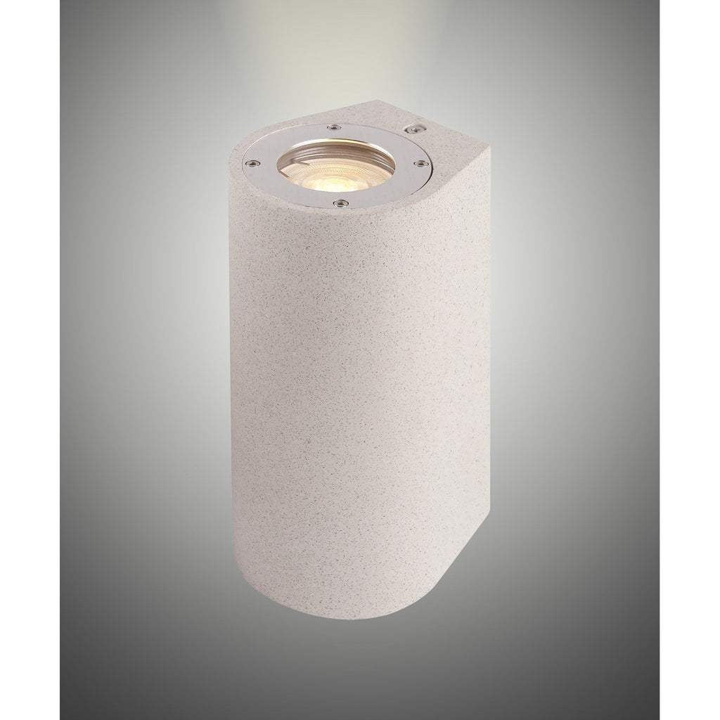 M7180 Levi Outdoor Round Wall Lamp 2 Light White Concrete