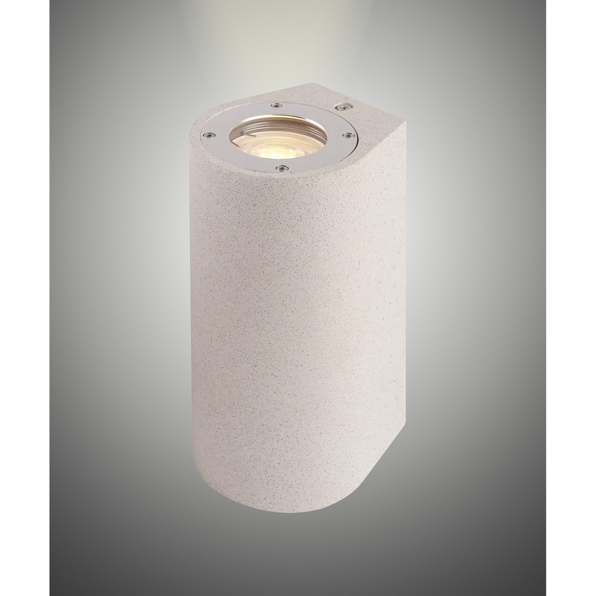 M7180 Levi Outdoor Round Wall Lamp 2 Light White Concrete