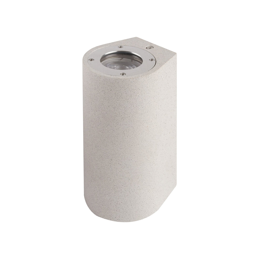 M7180 Levi Outdoor Round Wall Lamp 2 Light White Concrete