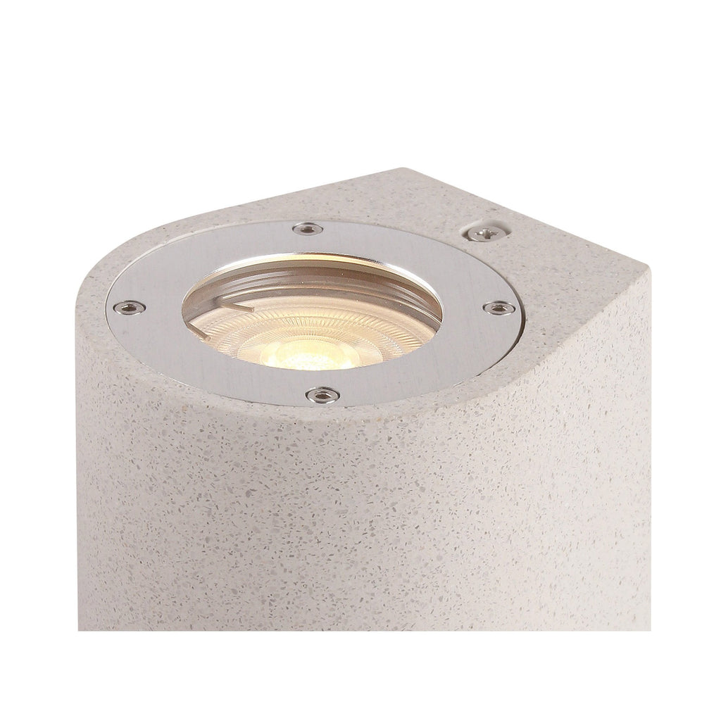 M7180 Levi Outdoor Round Wall Lamp 2 Light White Concrete
