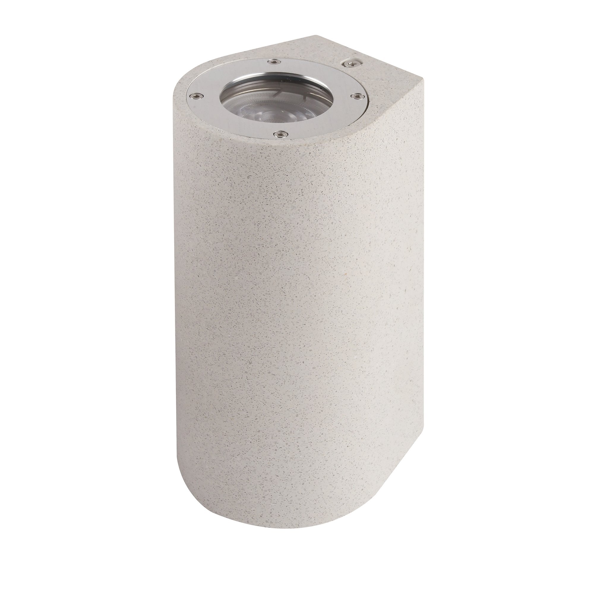 M7180 Levi Outdoor Round Wall Lamp 2 Light White Concrete