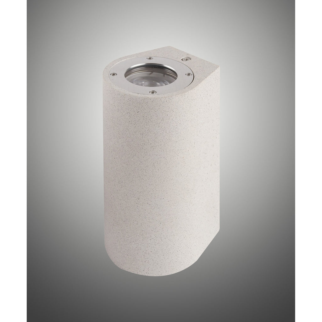 M7180 Levi Outdoor Round Wall Lamp 2 Light White Concrete