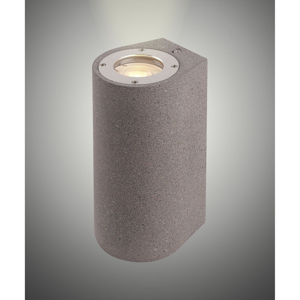 M7181 Levi Outdoor Round Wall Lamp 2 Light Grey Concrete