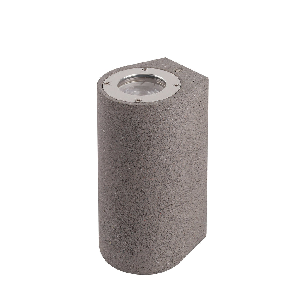 M7181 Levi Outdoor Round Wall Lamp 2 Light Grey Concrete