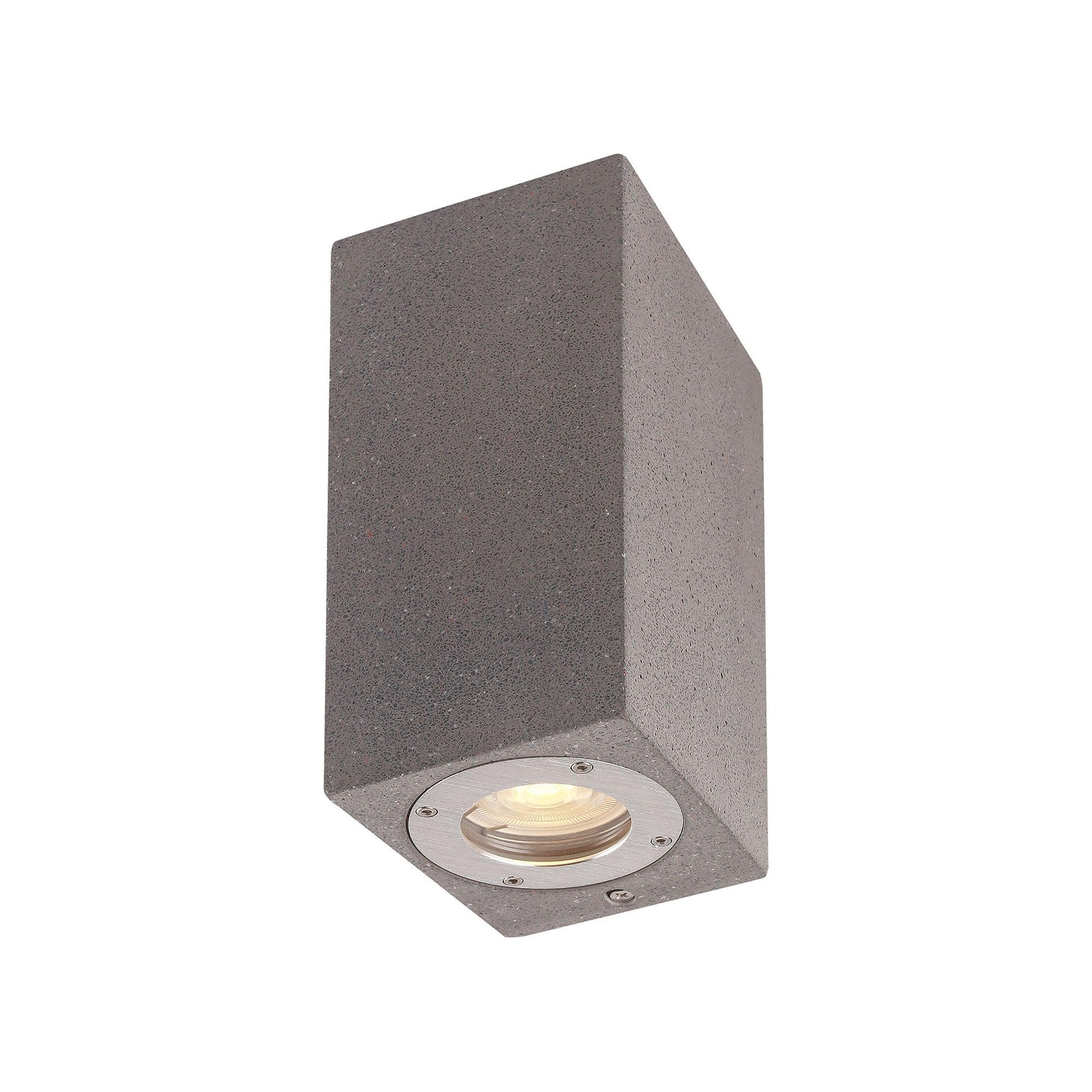 Levi Outdoor Rectangular Wall  Lamp 2 Light Grey Concrete