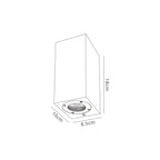 M7183 Levi Outdoor Rectangular Wall Lamp 2 Light Grey Concrete