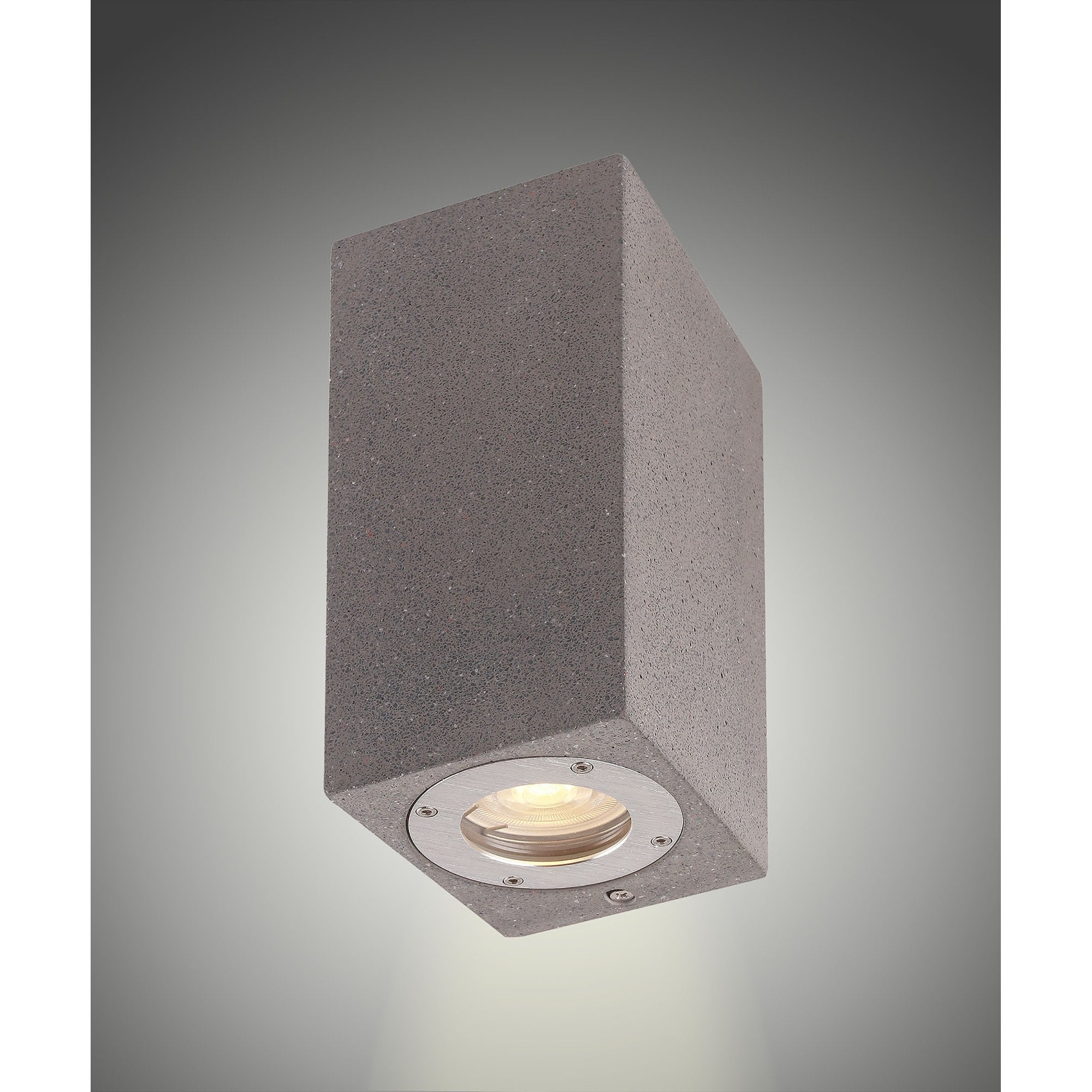 Levi Outdoor Rectangular Wall  Lamp 2 Light Grey Concrete