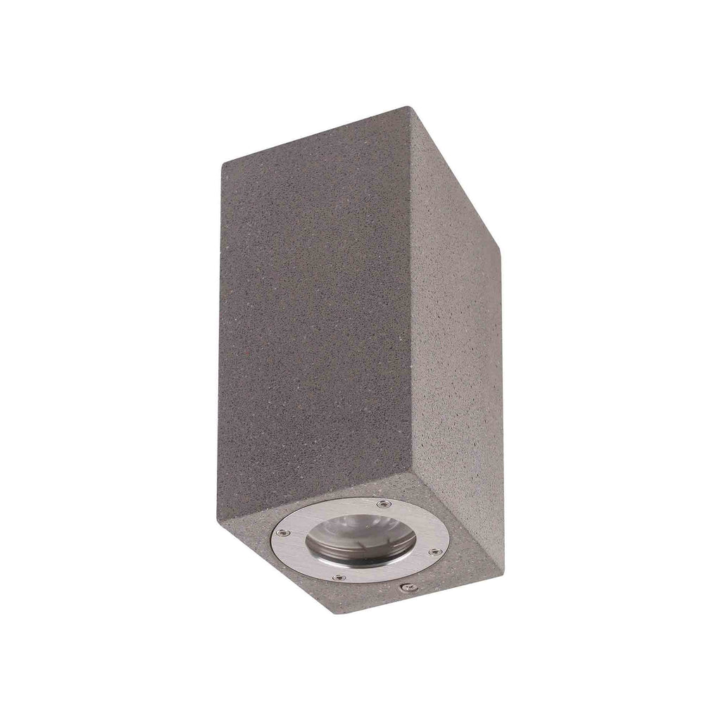M7183 Levi Outdoor Rectangular Wall Lamp 2 Light Grey Concrete
