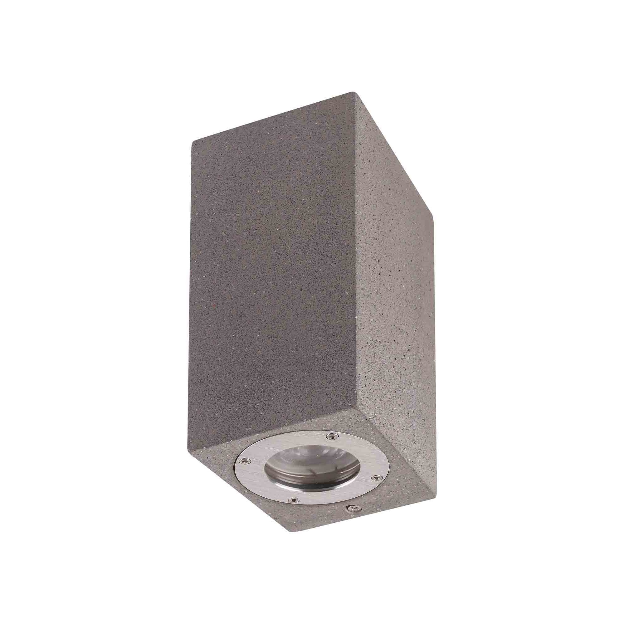 Levi Outdoor Rectangular Wall  Lamp 2 Light Grey Concrete
