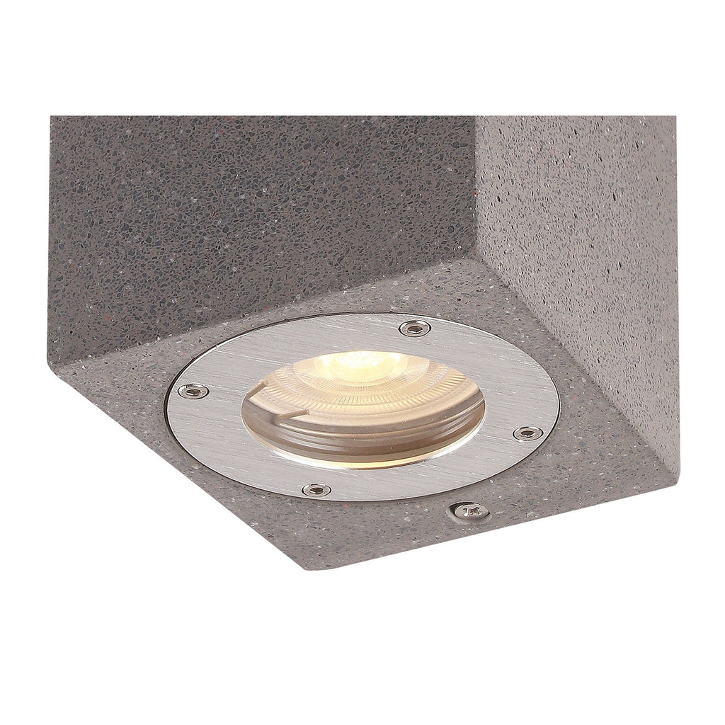 M7183 Levi Outdoor Rectangular Wall Lamp 2 Light Grey Concrete
