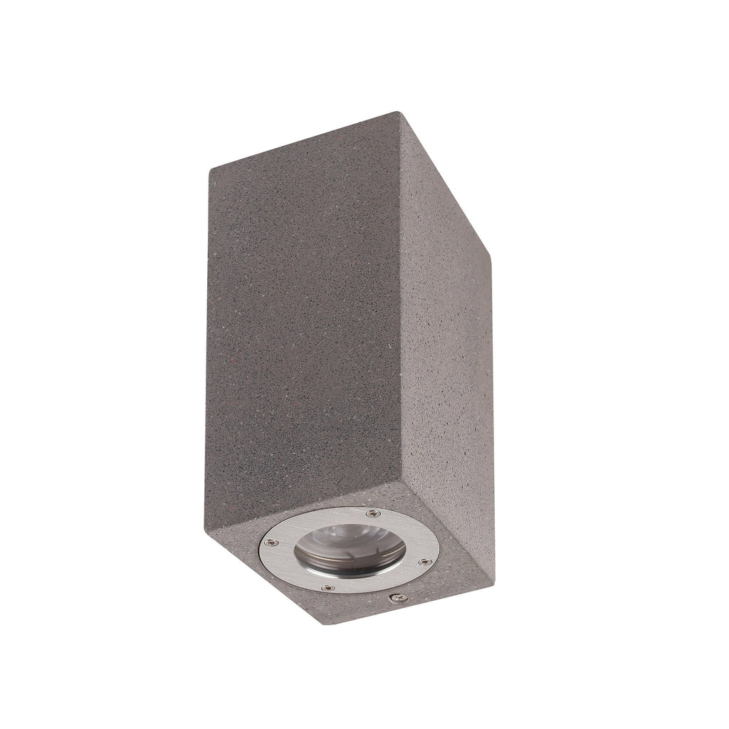 M7183 Levi Outdoor Rectangular Wall Lamp 2 Light Grey Concrete