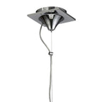 M5274 Louise Pendant 3 Light E27 Round White Shades Polished Chrome / Clear Crystal