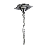 M5272 Louise Linear Pendant 2 Arm 4 Light E27 White Oval Shades Polished Chrome / Clear Crystal