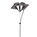 M5273 Louise Pendant 3 Light E27 White Shades Polished Chrome / Clear Crystal