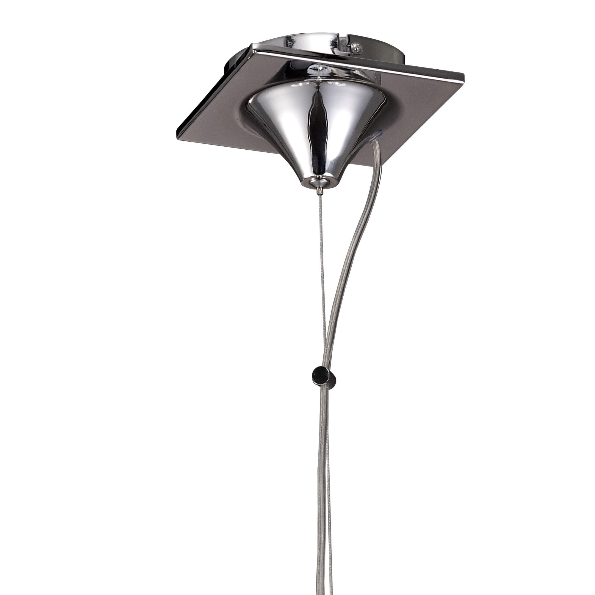M5273 Louise Pendant 3 Light E27 White Shades Polished Chrome / Clear Crystal