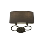 M3687 Lua Wall Lamp 2 Light E27 Ash Grey Ash Grey Shade