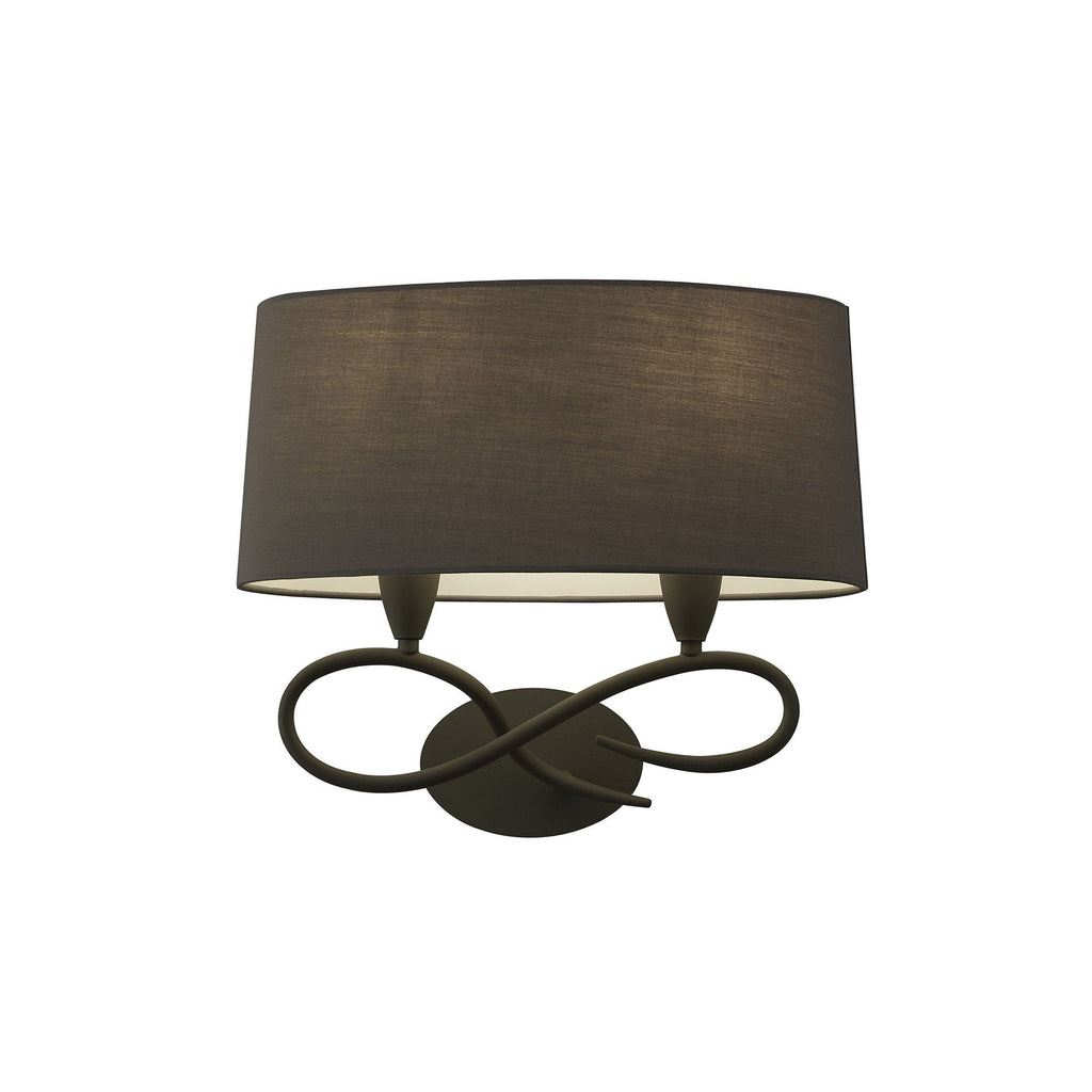 M3687 Lua Wall Lamp 2 Light E27 Ash Grey Ash Grey Shade (S)