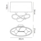 M3687 Lua Wall Lamp 2 Light E27 Ash Grey Ash Grey Shade (S)