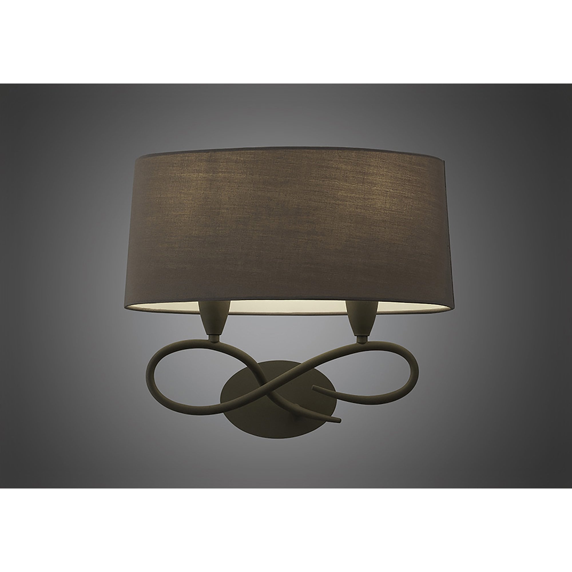 M3687 Lua Wall Lamp 2 Light E27 Ash Grey Ash Grey Shade (S)