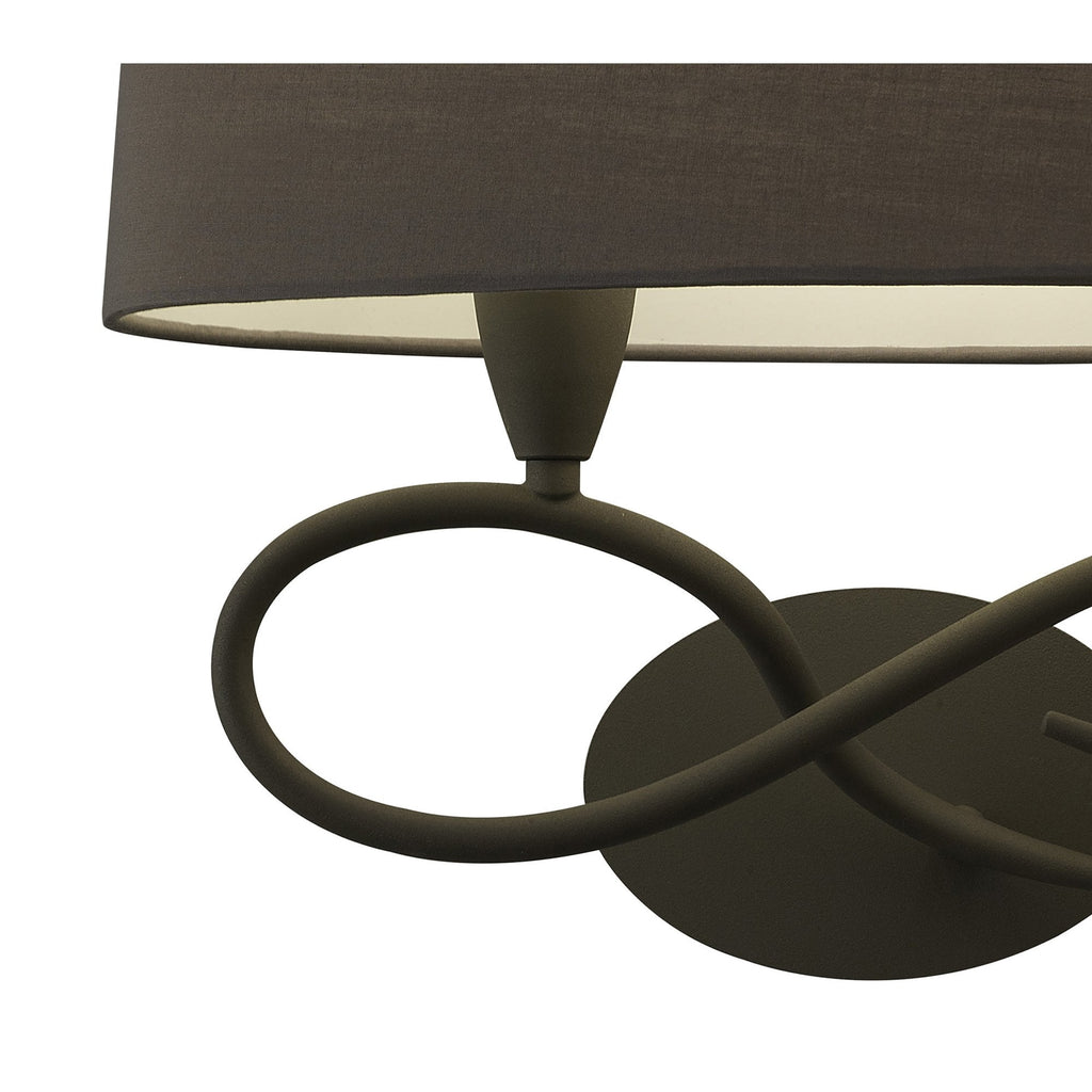 M3687 Lua Wall Lamp 2 Light E27 Ash Grey Ash Grey Shade
