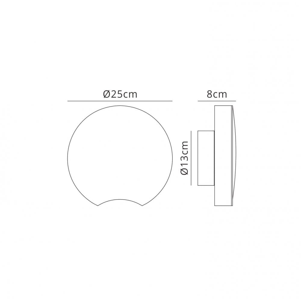 M5767 Lunas Flush Ceiling / Wall Light 25cm Diameter 14W LED White
