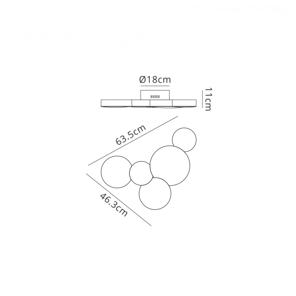 M5768 Lunas Flush Ceiling 63.5cm x 46.3cm 43W LED
