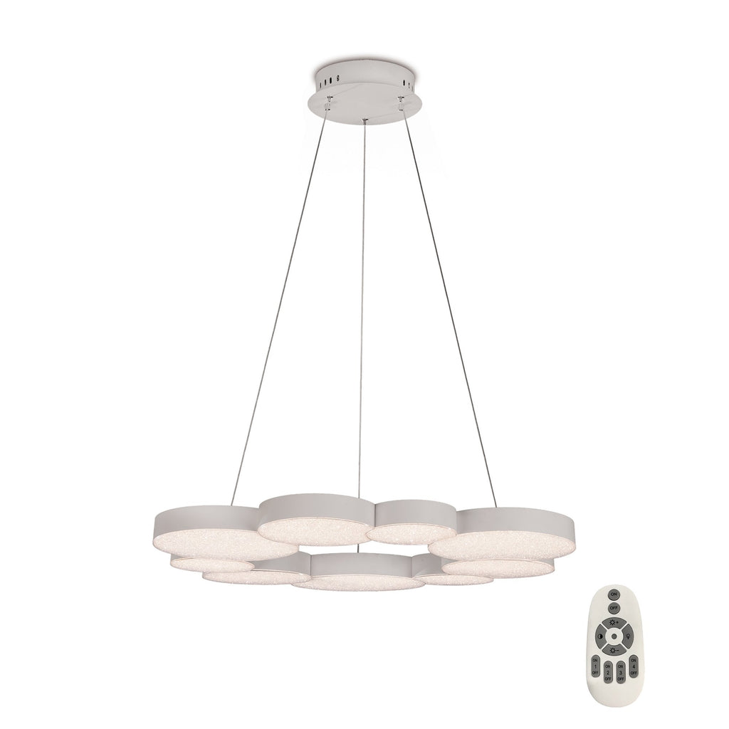 M5760 Lunas Pendant 80cm Diameter 76W LED RF Remote Control White