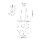 M5761 Lunas Pendant 61cm Diameter 54W LED RF Remote Control White
