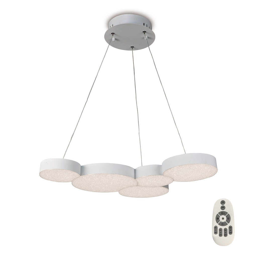 M5762 Lunas Pendant 63.5cm x 46.3cm 43W LED RF Remote Control White